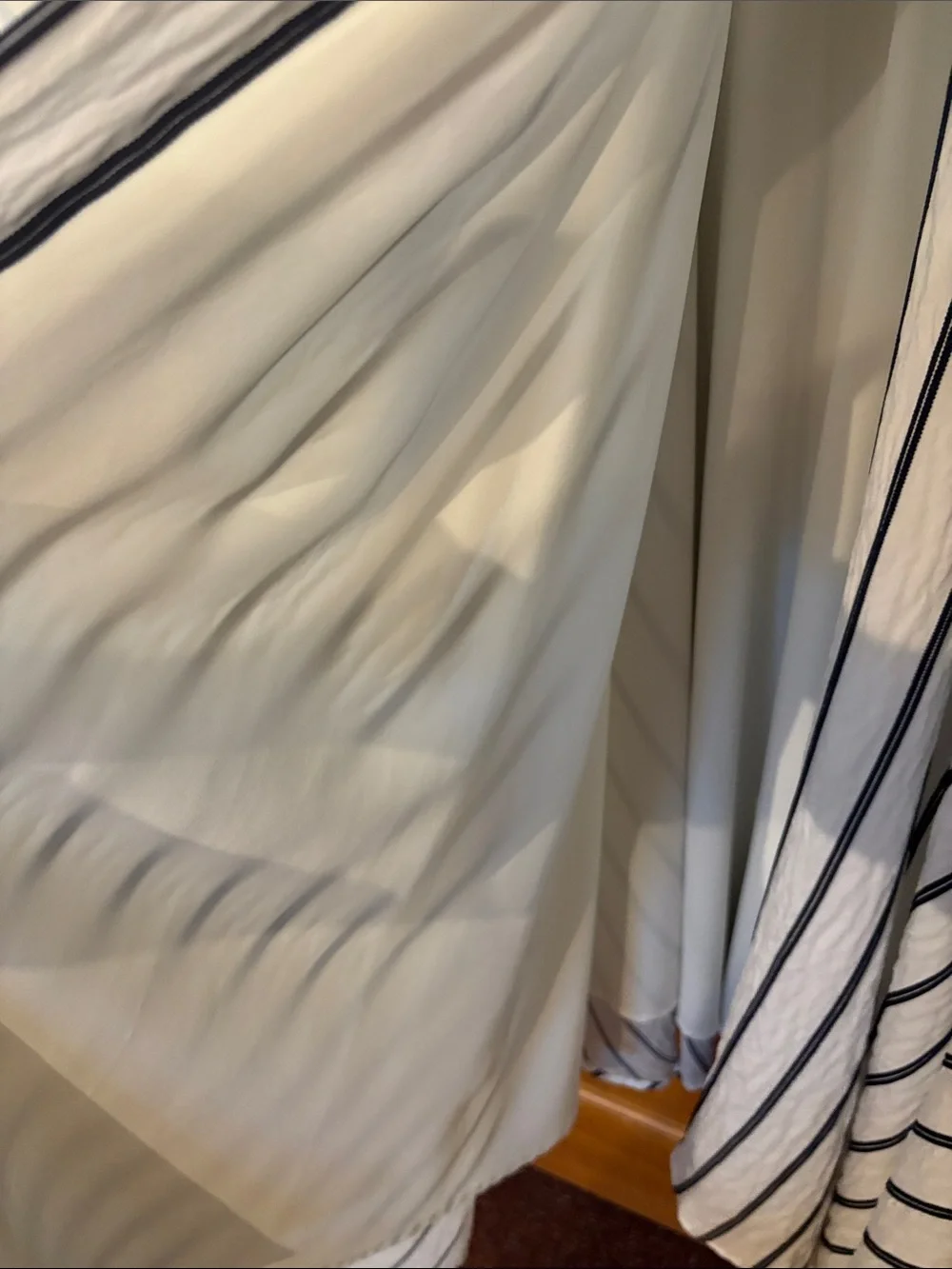 Alex Marie size 12 Sleeveless White Dress with Navy Stripe - Classic Wrap Style - Picture 3 of 6